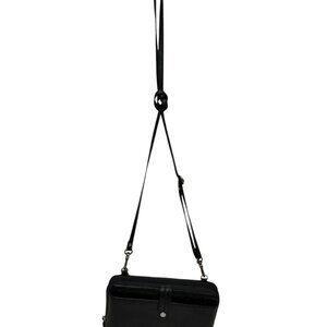 The Sak Black Zip-Around Crossbody Wallet Purse Adjustable Strap & Card Slots